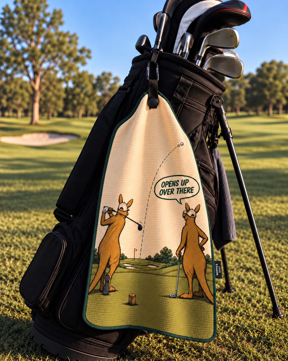 Opens Up Over There – Magnetic Golf Towel