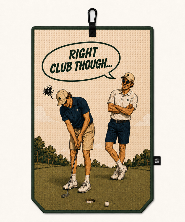 Right Club Though magnetic golf towel by Nuffies Golf